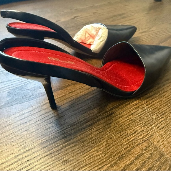 Diane Von Furstenberg Mortelle Leather Slingback Pumps Black Womens Size 8 - Picture 5 of 6